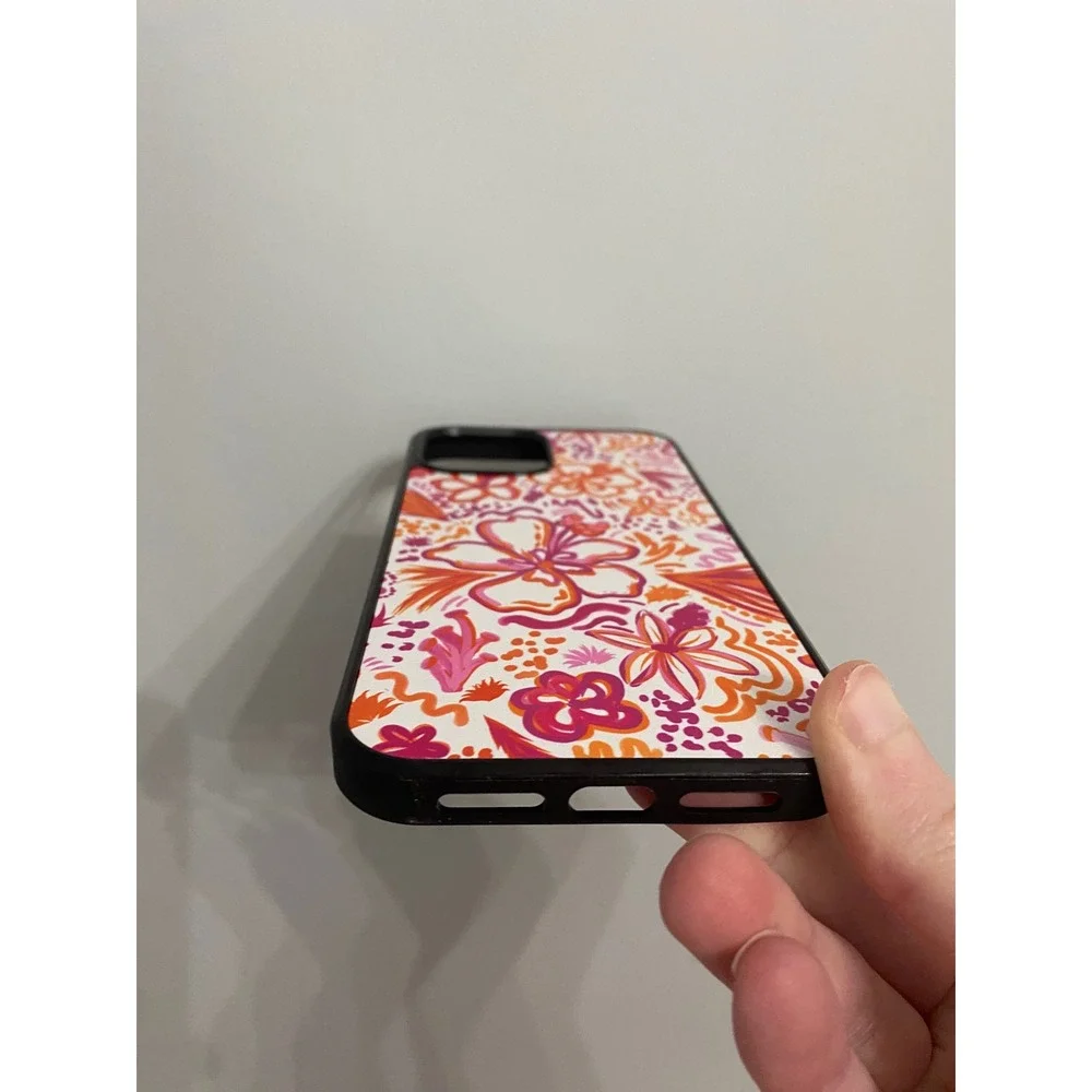 iPhone Case Unisex iPhone 12 Pro Max Orange Pink Floral Tropical Doodle Hibiscus